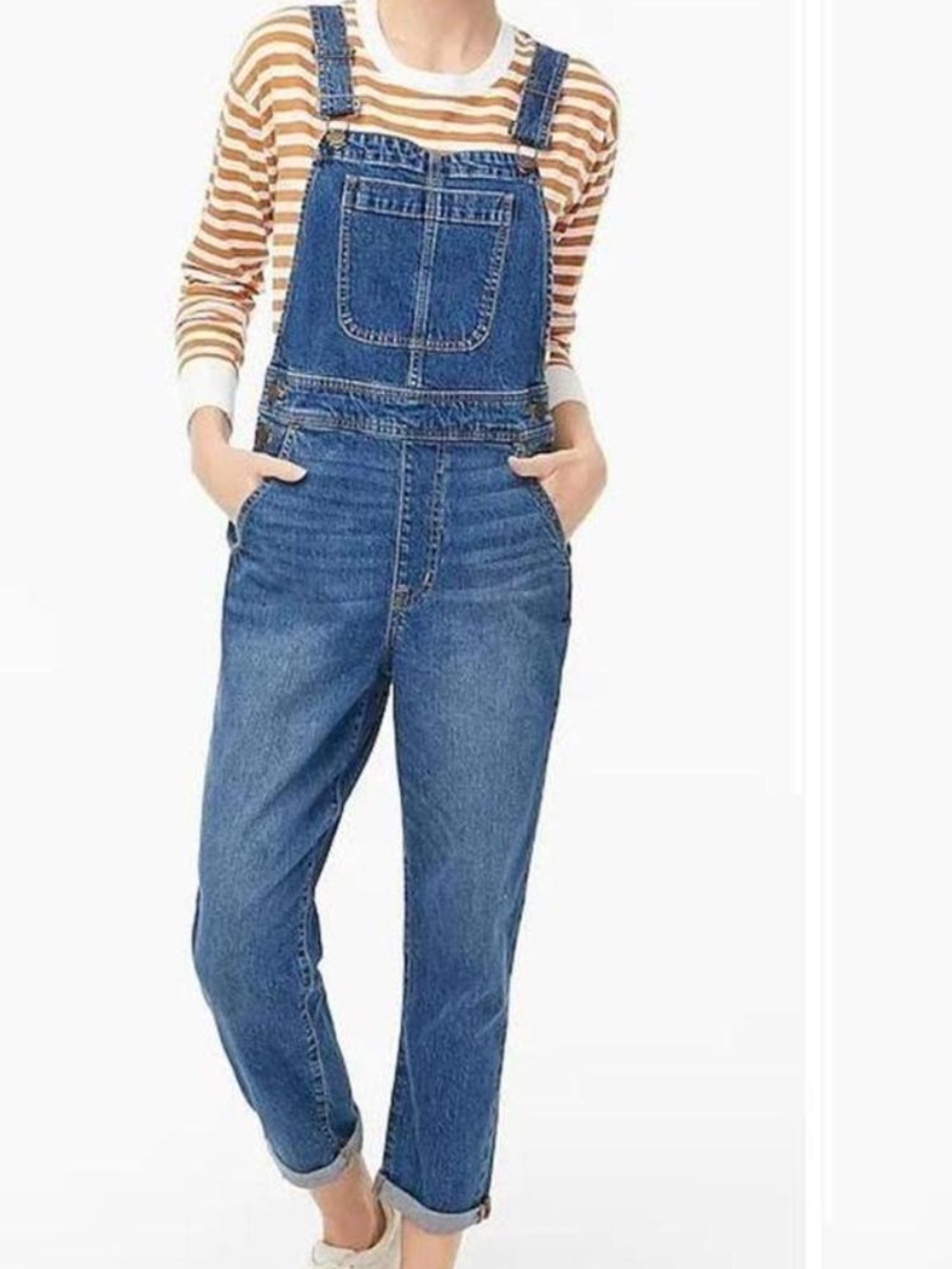 J. Crew Blue Denim Slouchy boyfriend overall Hartwood Size Small Bib